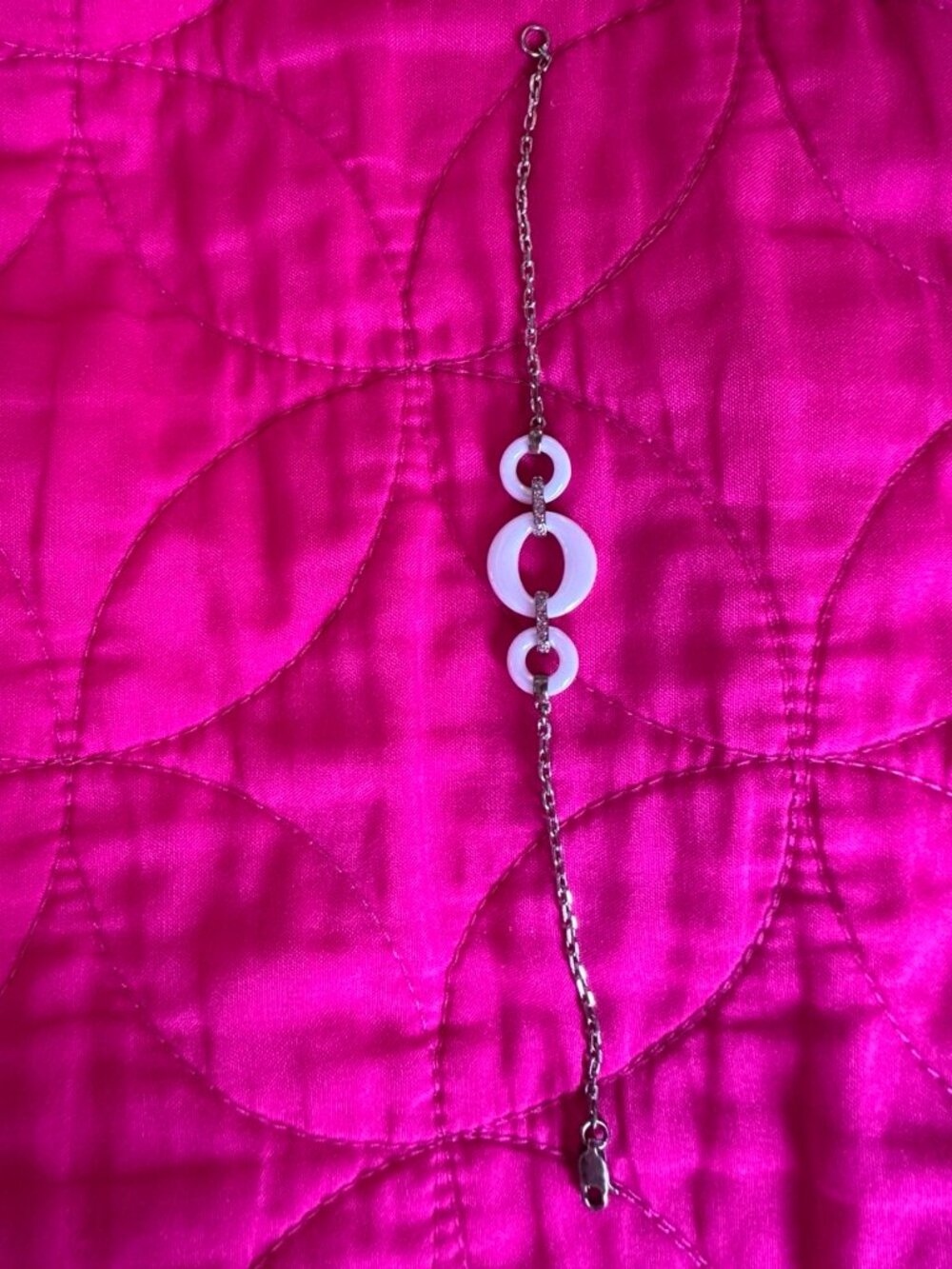 silver ceramic bracelet